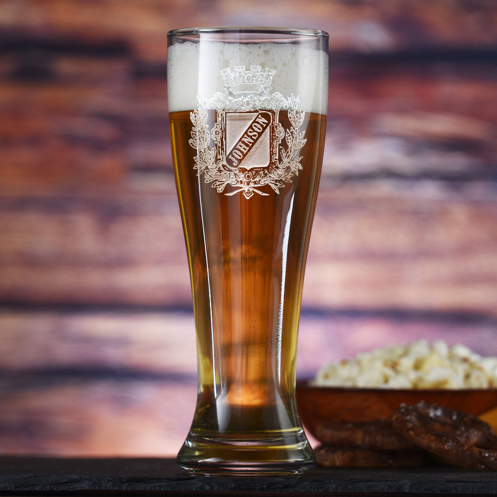 Pilsner Beer Glass, Family Crest