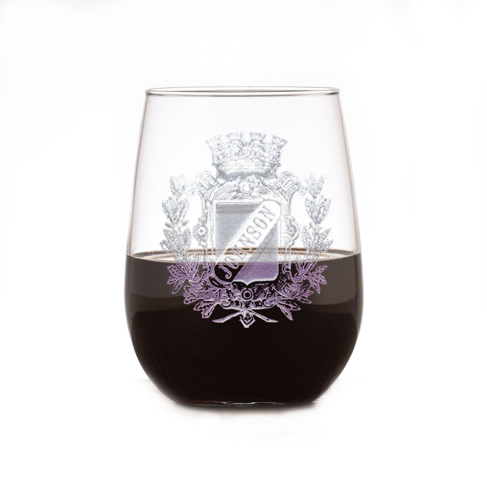 Family Crest Stemless Wine Glass