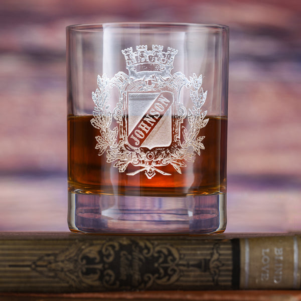 Family Crest Stolzle Crystal Rocks DOF Glass