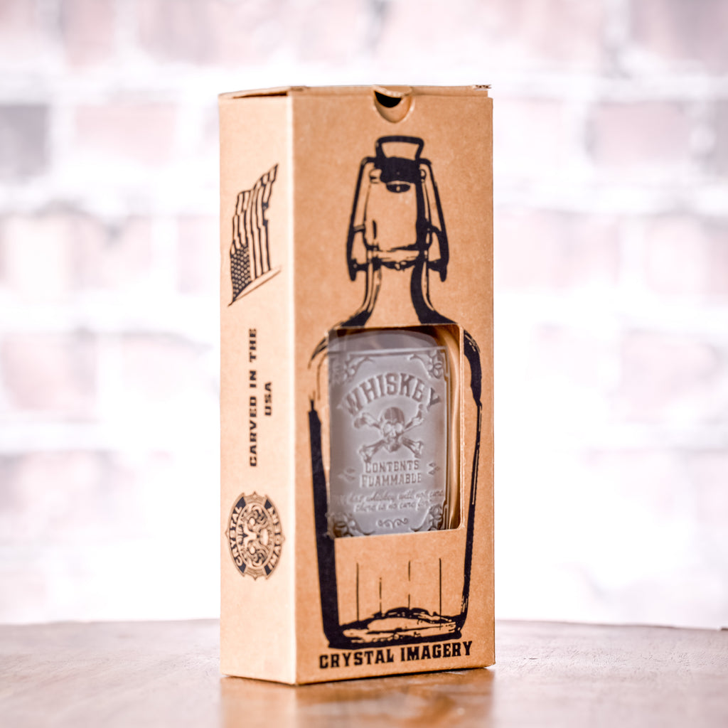 Whiskey Label Flask, Engraved