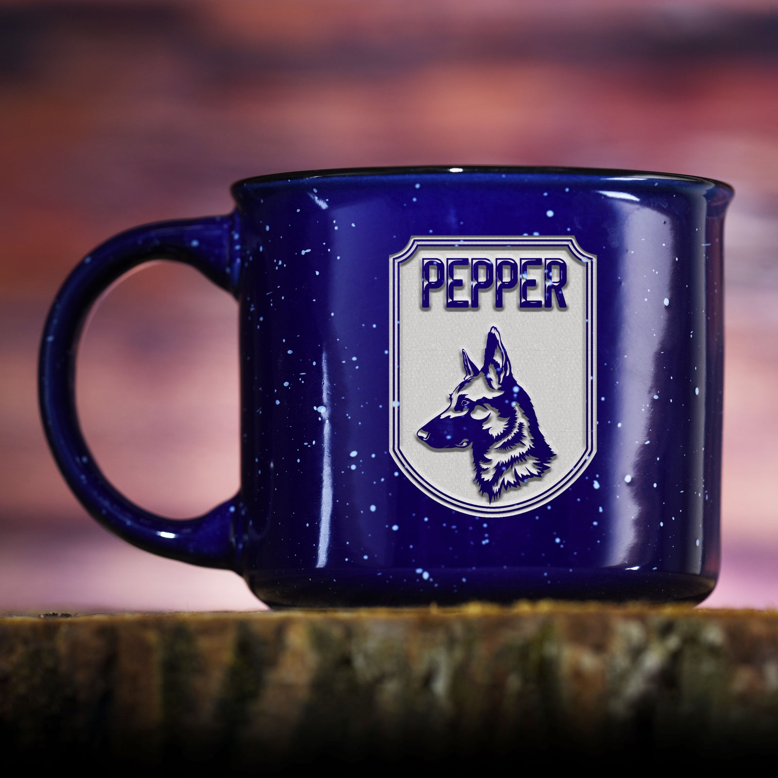 Your Dog Breed, Custom Blue Campfire Mug