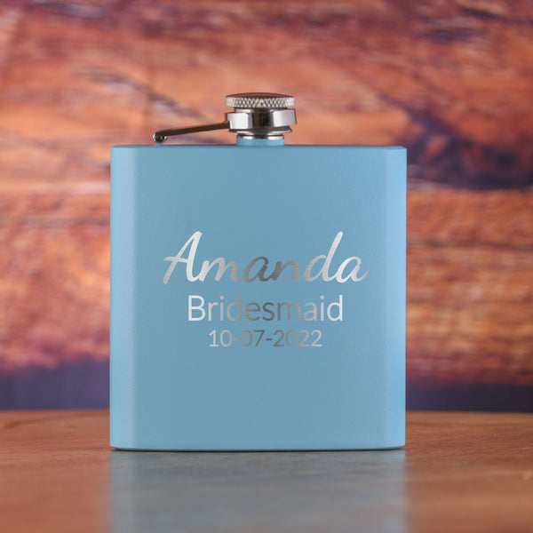 Bridesmaid Custom Pocket Flask Gift Engraved