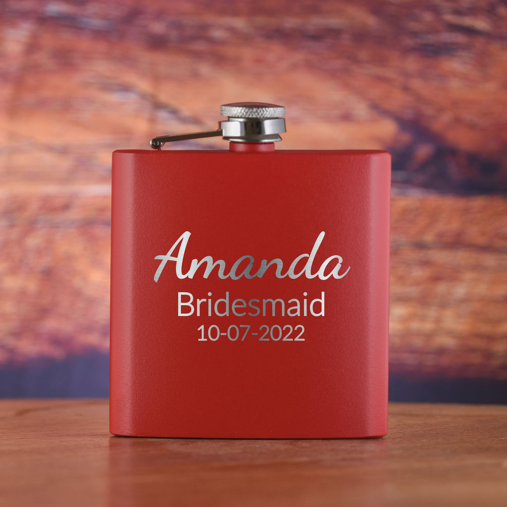 Bridesmaid Custom Pocket Flask Gift Engraved