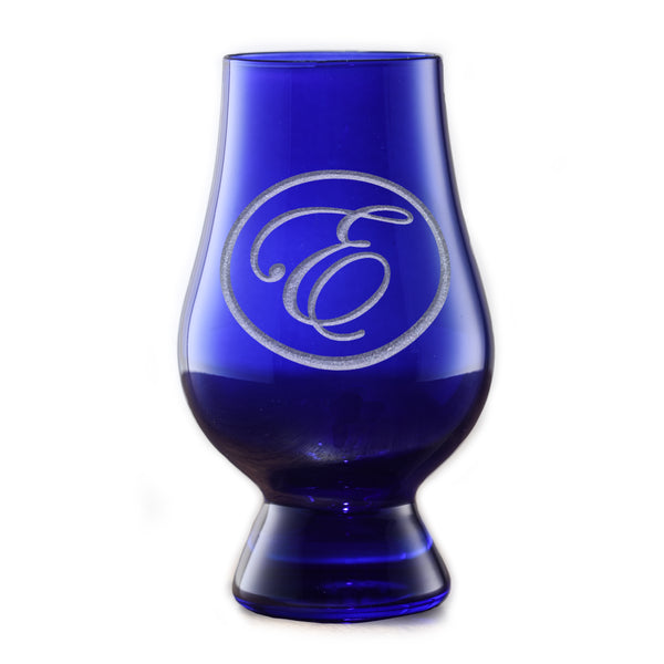 Blue Glencairn Whisky Glass With Monogram