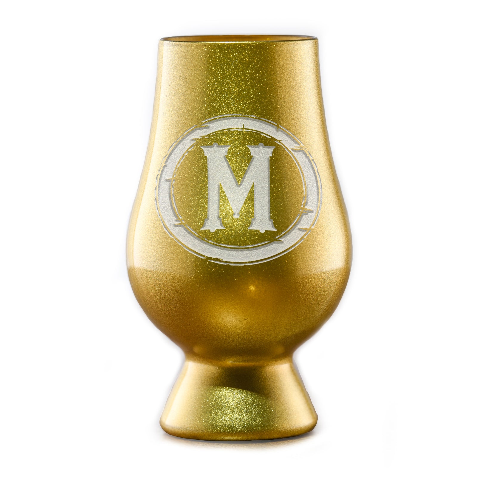 Gold Glencairn Whisky Glass with Monogram, Engraved