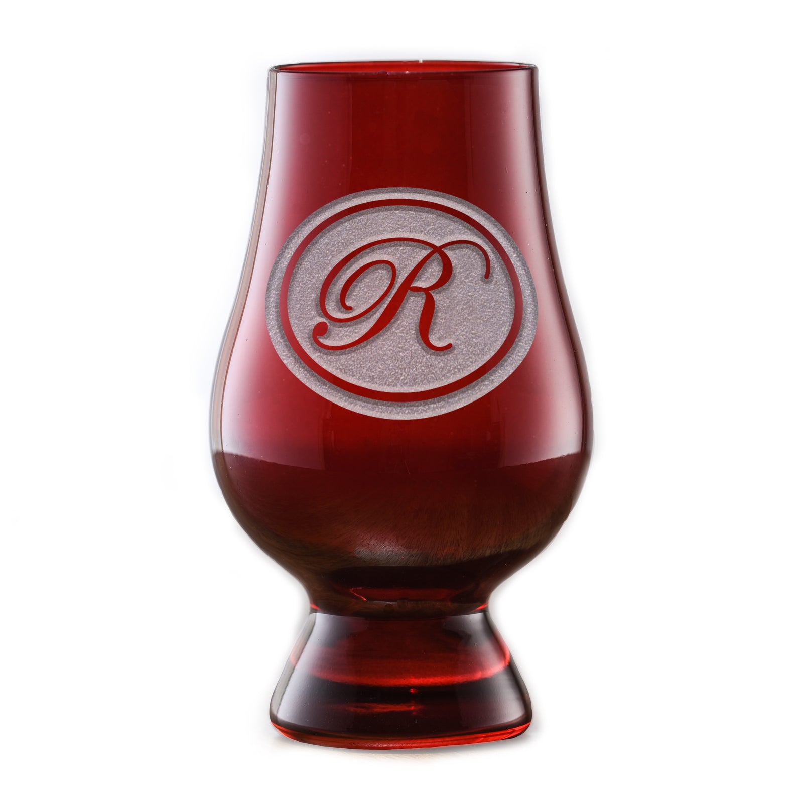 Personalized, Red Glencairn Whisky Glass