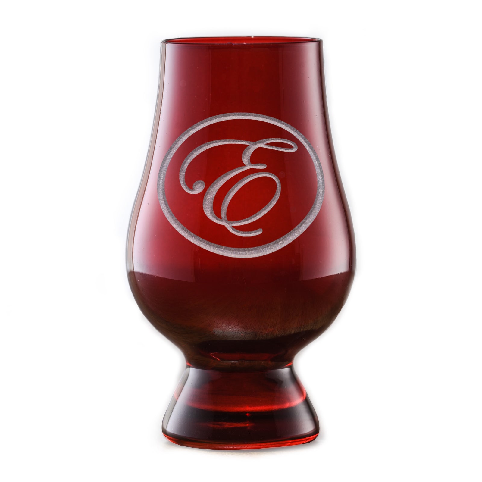 Red Glencairn Whisky Glass - With Monogram