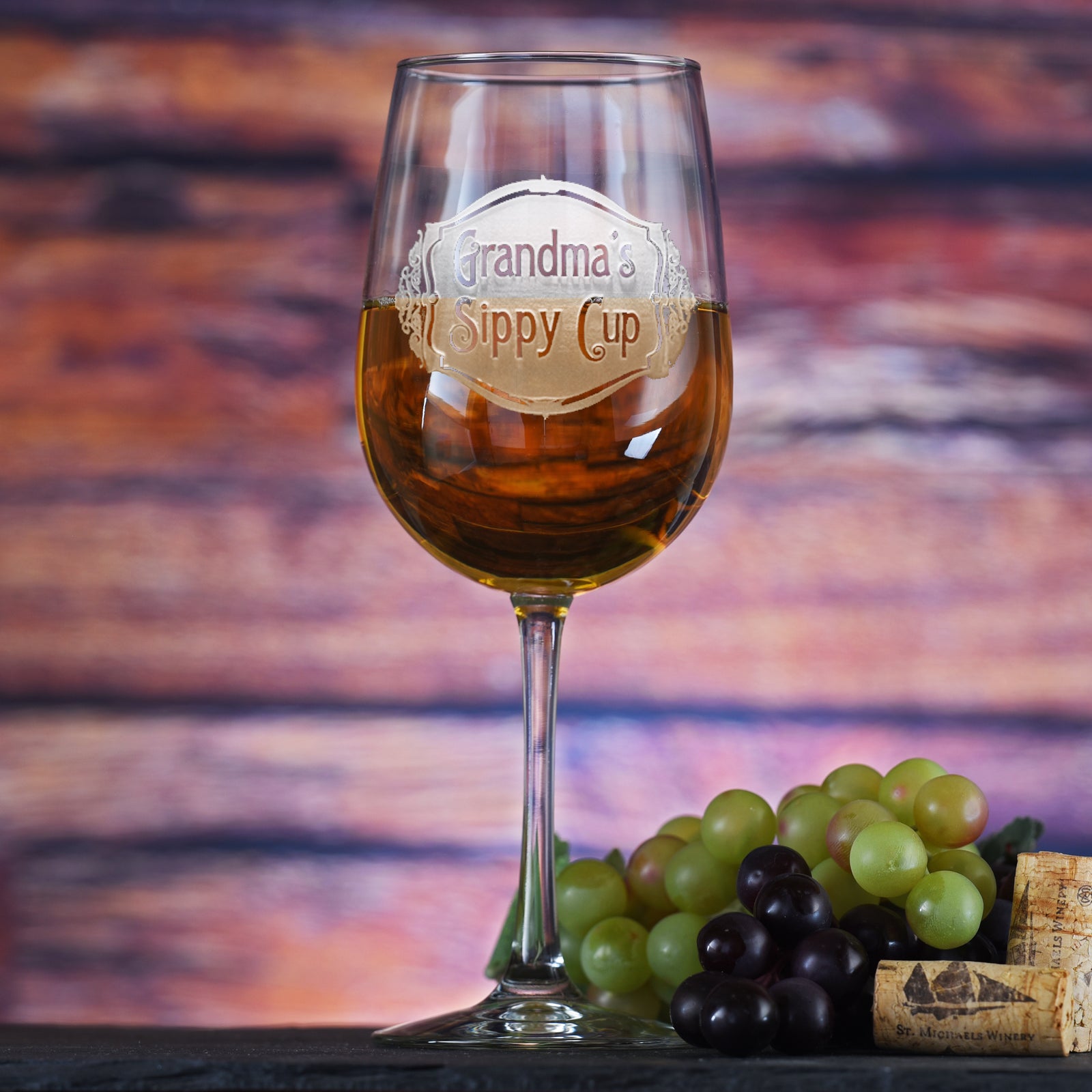 Grandma Sippy Cup Wine Glass, Engraved