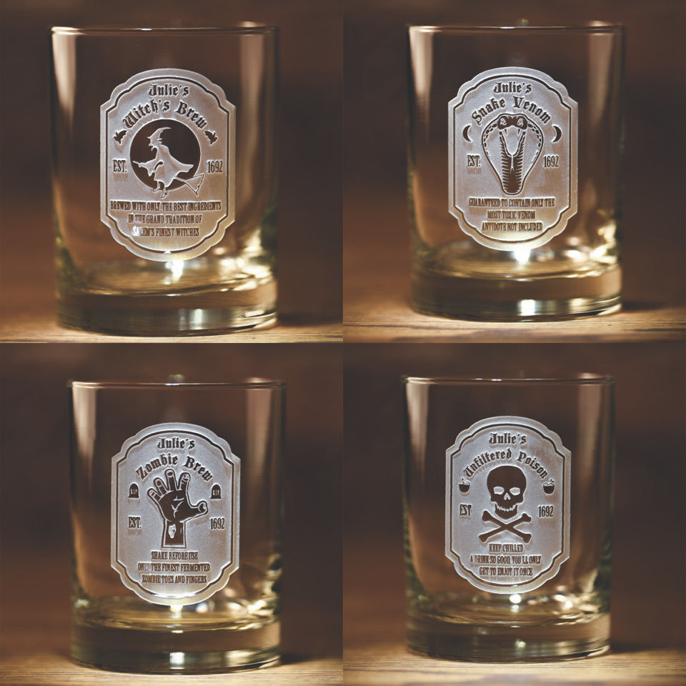 Halloween Party Personalized Whiskey Glass Set