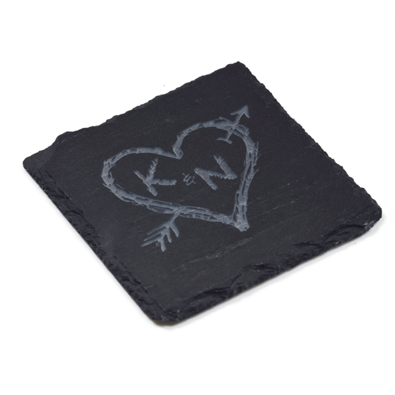 Heart & Arrow, Custom Slate Coasters (Set of 4)