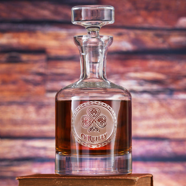 Irish Celtic Clover Whiskey Decanter