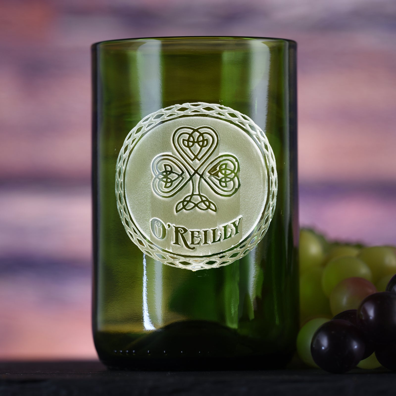 Irish Green Wine Bottle Glass Tumbler, St-Patrick's Day Gift