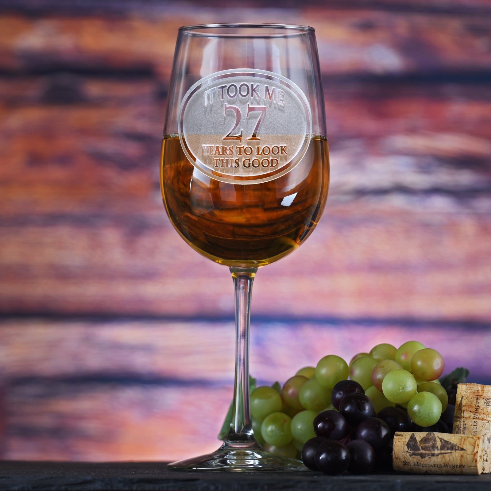 Engraved Birthday Wine Glass