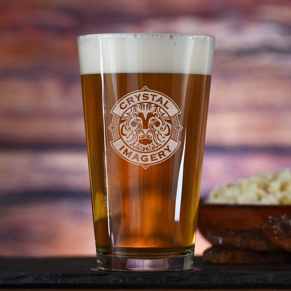 Laser Etched Logo Pub Pint Glasses