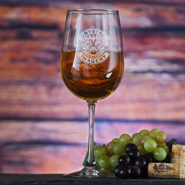 Laser Etched Corporate Logo Wine Glasses