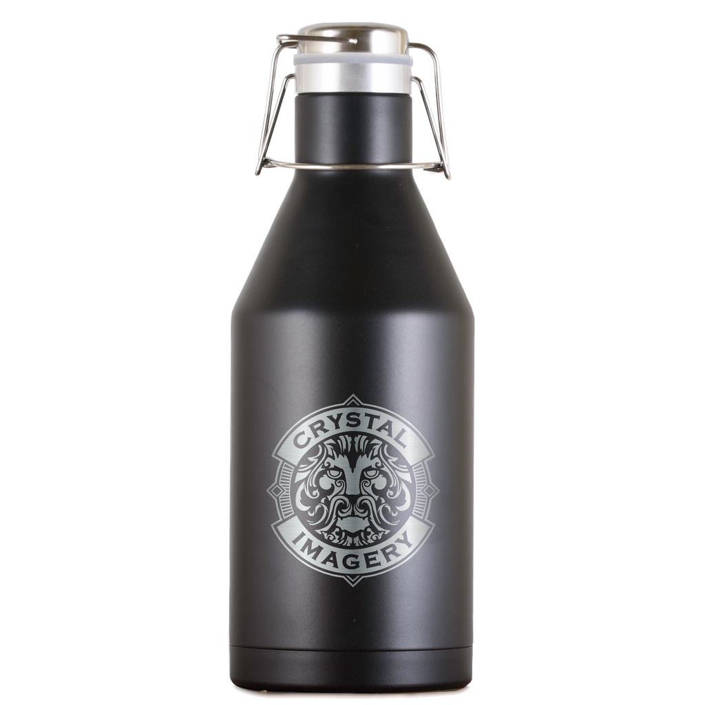 Your Logo Black Vacuum Insulated Growler with Swing-Top Lid