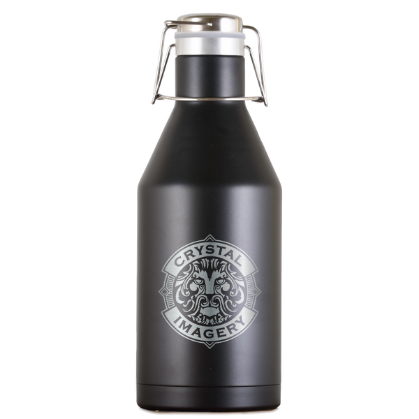 Your Logo Black Vacuum Insulated Growler with Swing-Top Lid