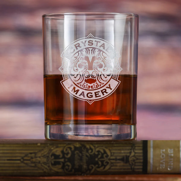Laser Etched Logo Standard Bourbon Whiskey Glass