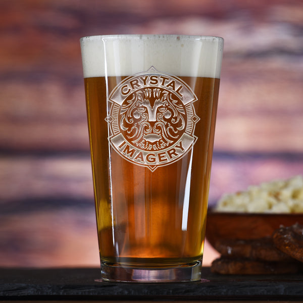 Logo Engraved Pub Pint Glasses (Set of 4)