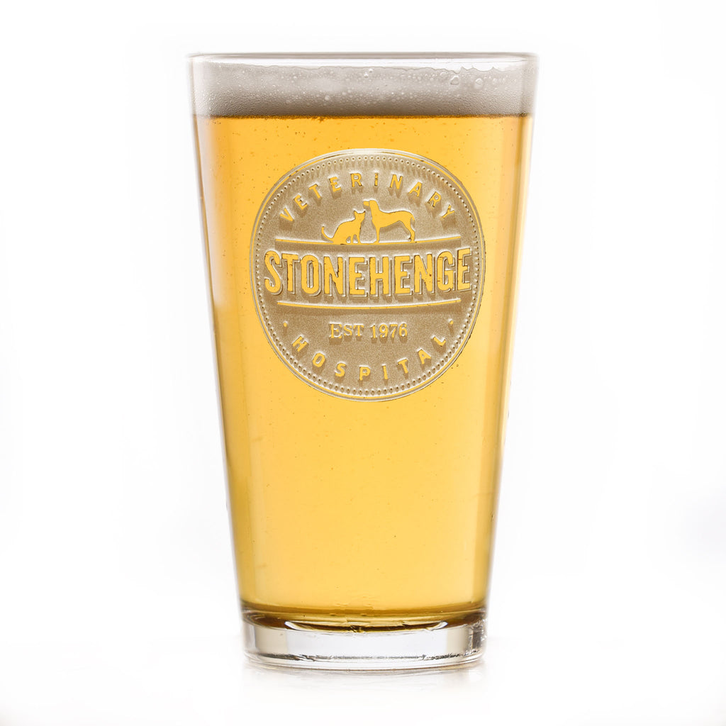Logo Engraved Pub Pint Glasses (Single Glass)