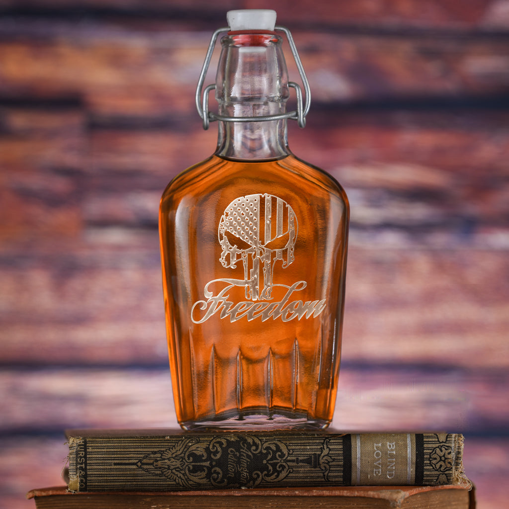 Freedom Skull, USA Patriotic Hip Flask - Gift for Men
