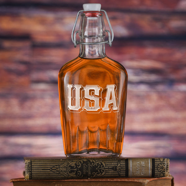 USA Pride Engraved Flask Gift for Men