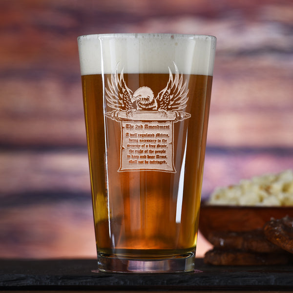 2nd Amendment Gun Rights Pint Pub Beer Glass