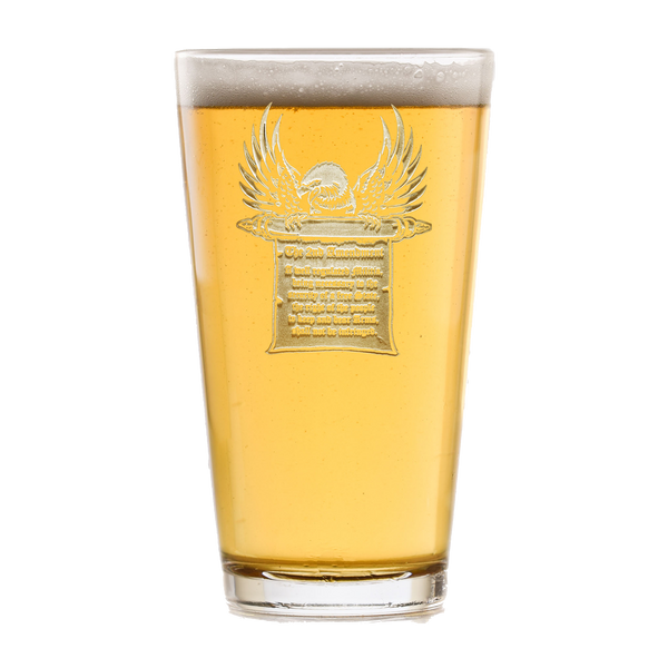 Deep Carved 2nd Amendment Gun Rights Pint Glass