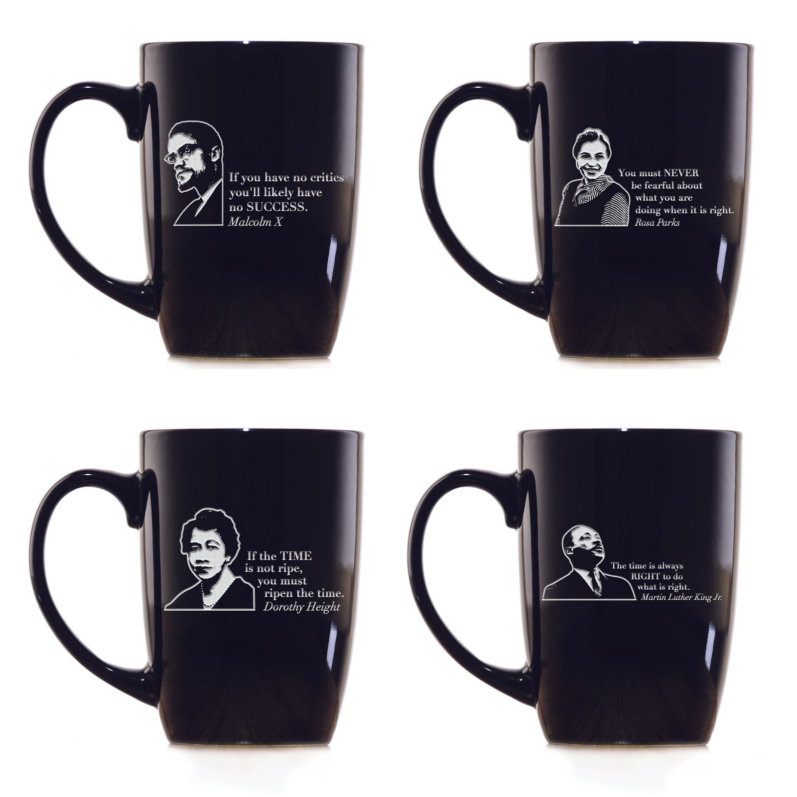 Black Leader Quotes Coffee Mug Set "Love Knows No Color"