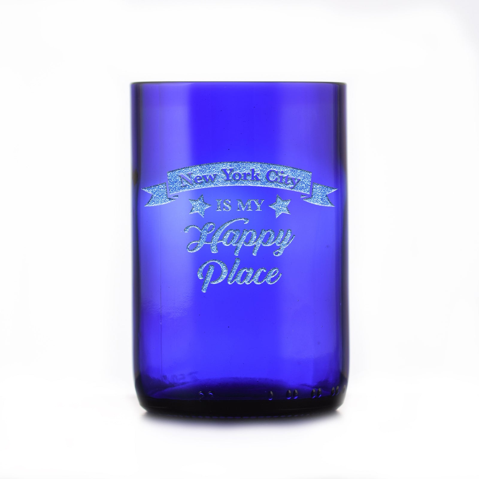 Happy Place Blue Recycled Glass Gift