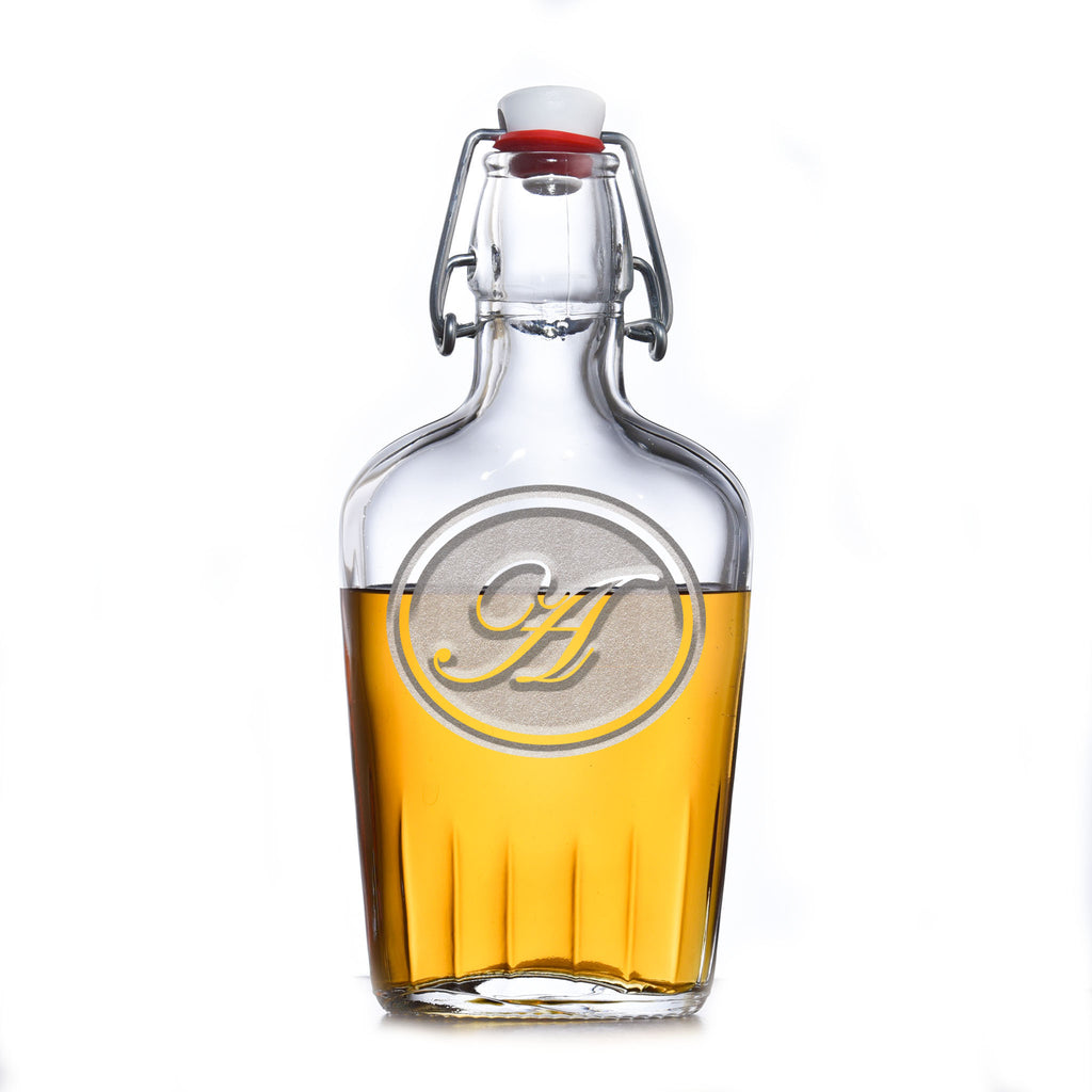 Engraved Bourbon Whiskey Flask With Monogram