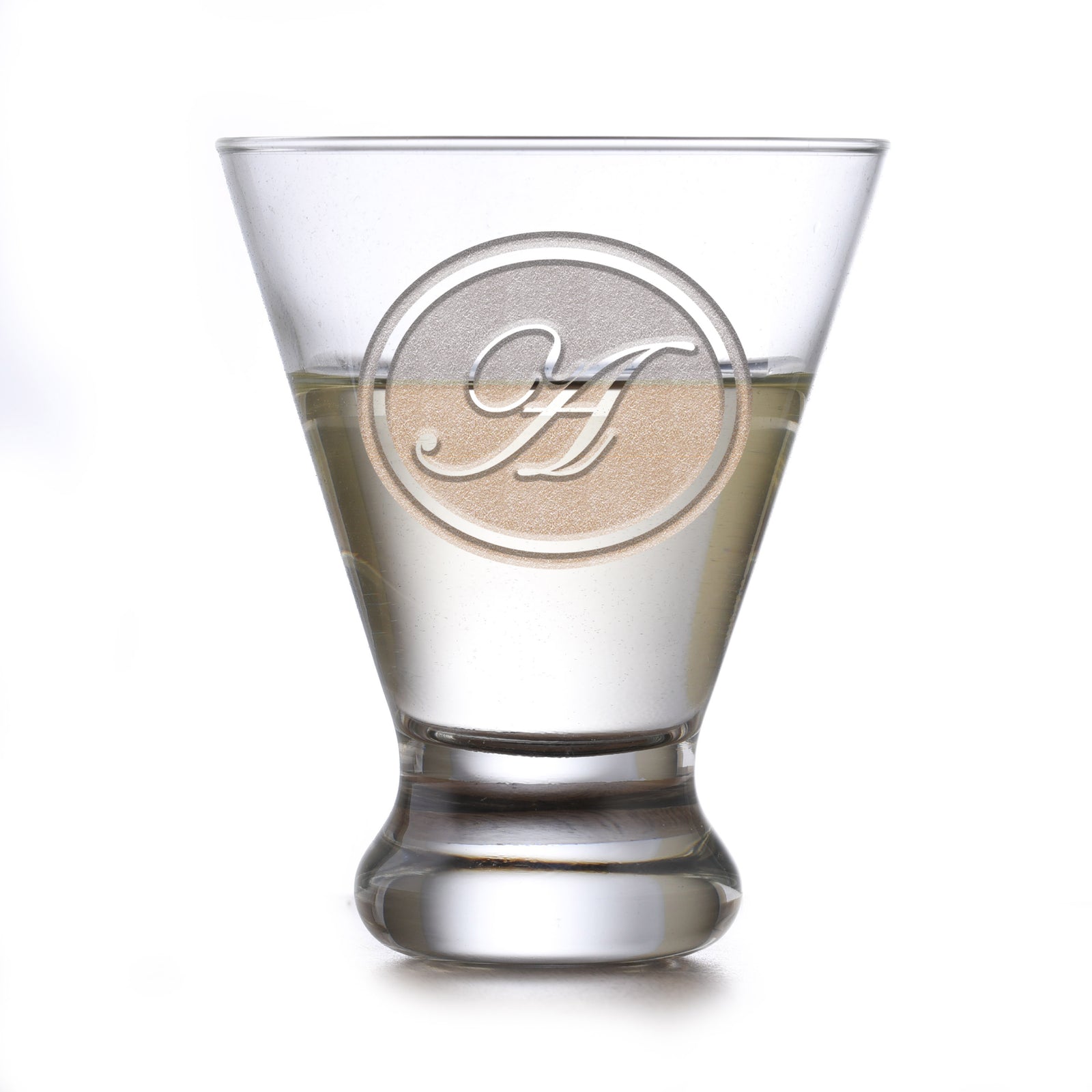 Engraved Martini Glass With Monogram