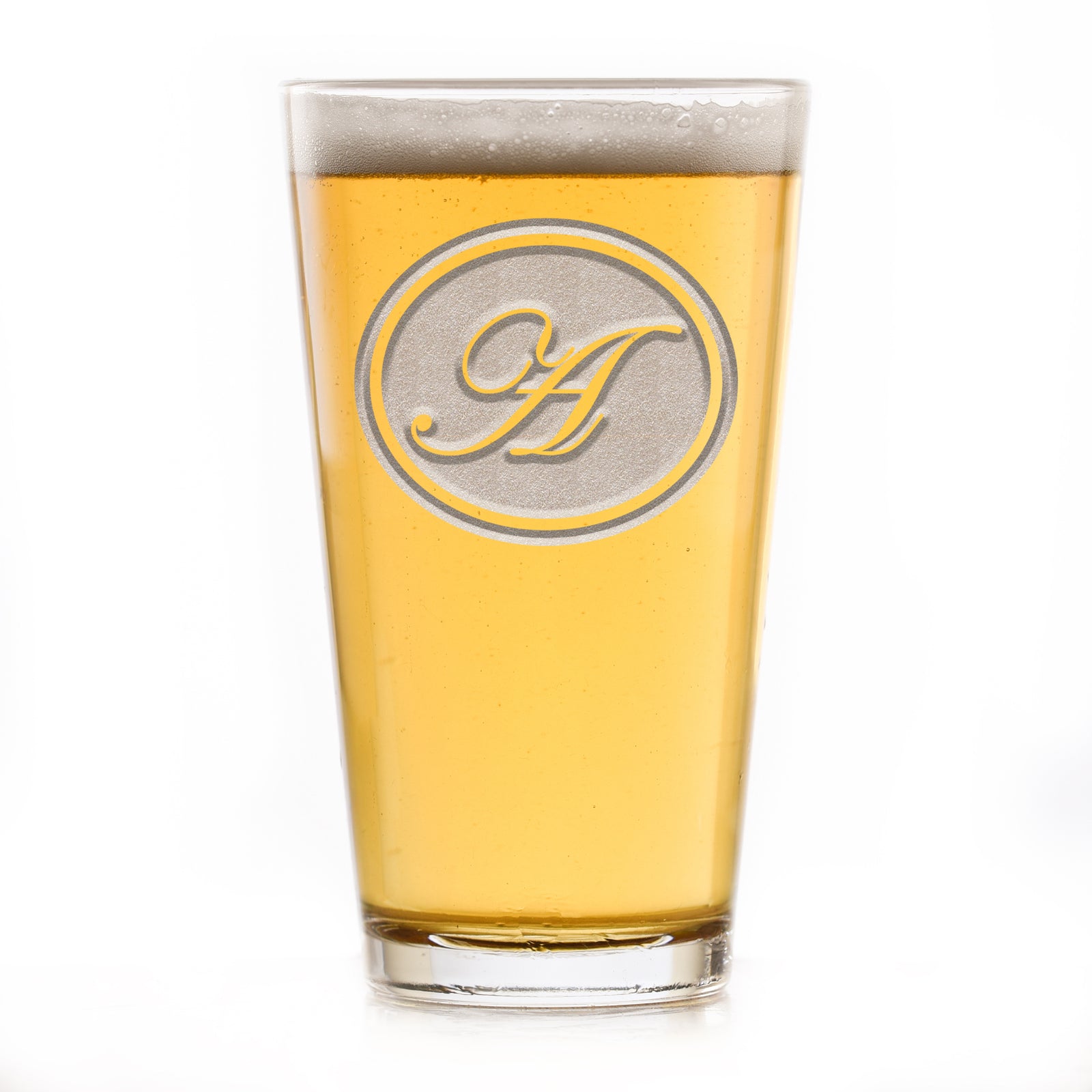 Engraved Pint Glass With Monogram