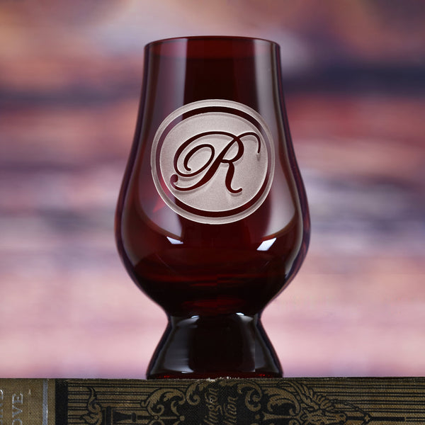 Personalized Red Glencairn Whisky Glass