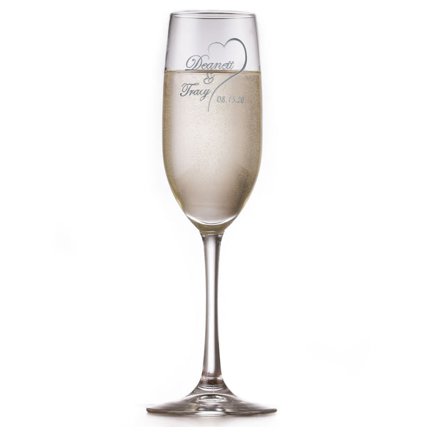 Custom Bride Groom Wedding Date Toasting Flute