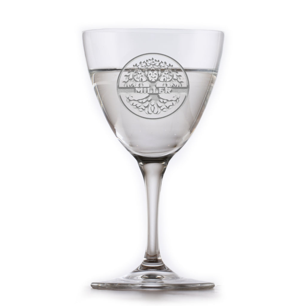 Family Tree Custom Nick and Nora Crystal Martini Glass