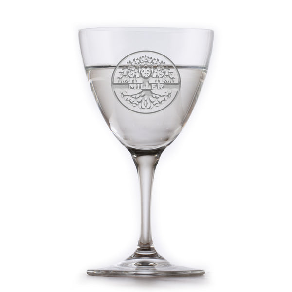 Family Tree Custom Nick and Nora Crystal Martini Glass