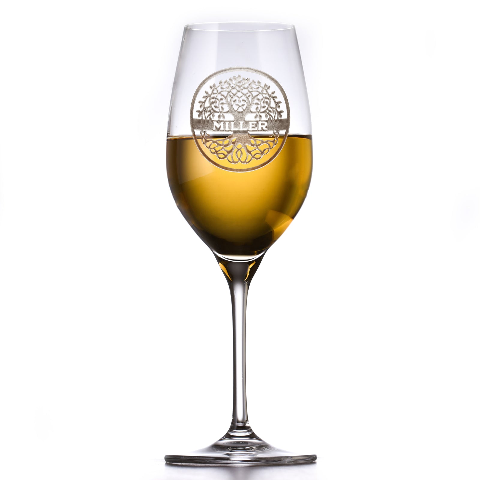 Family Tree Custom Crystal Wine Glass Gift