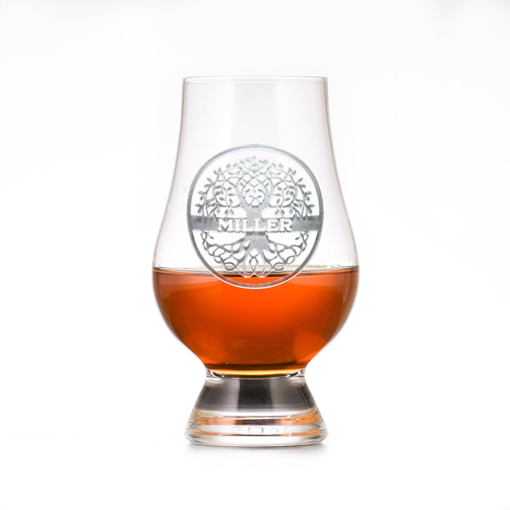 Family Tree Engraved Glencairn Scotch Glass Gift