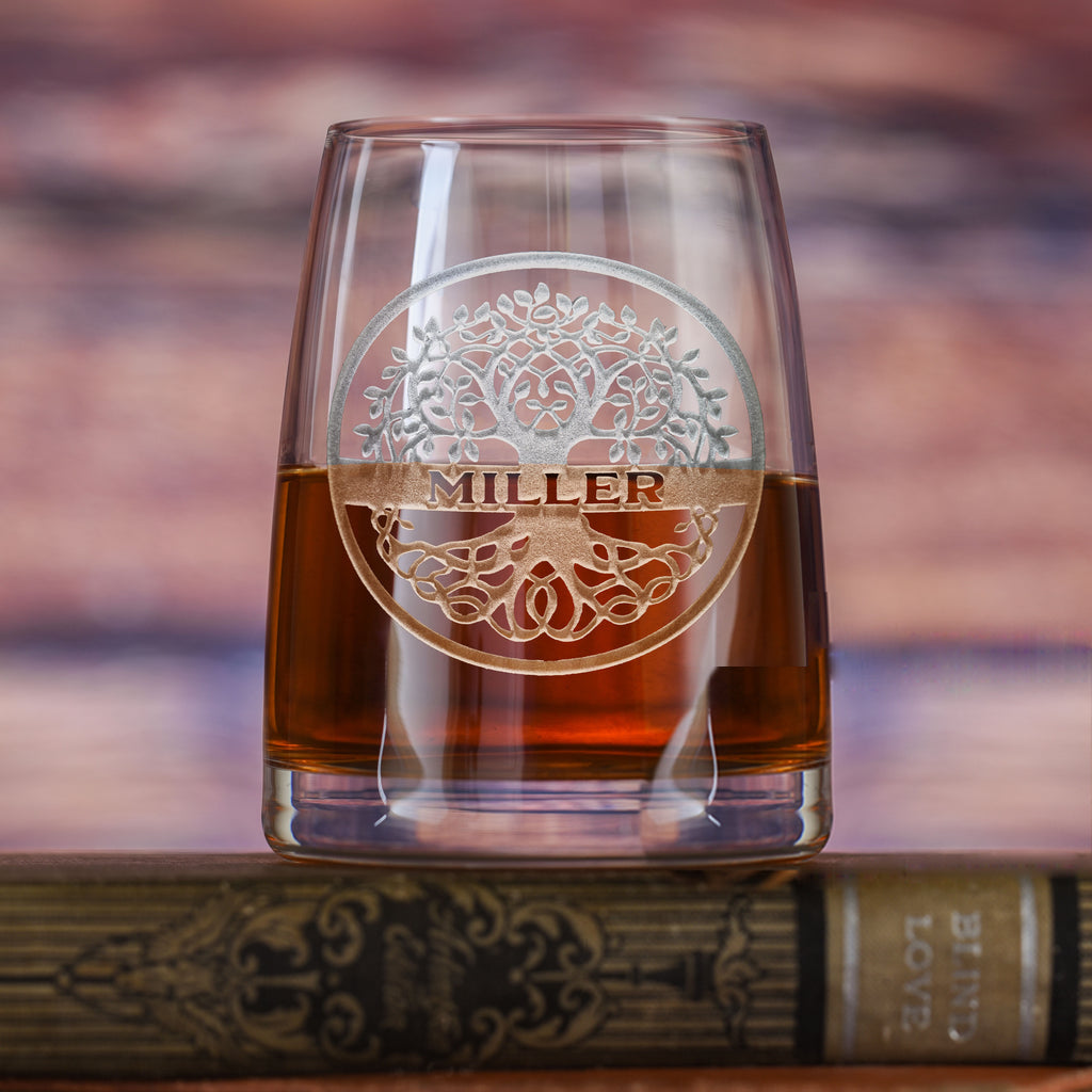 Family Tree, Custom Rocks DOF Glass, Stolzle Crystal