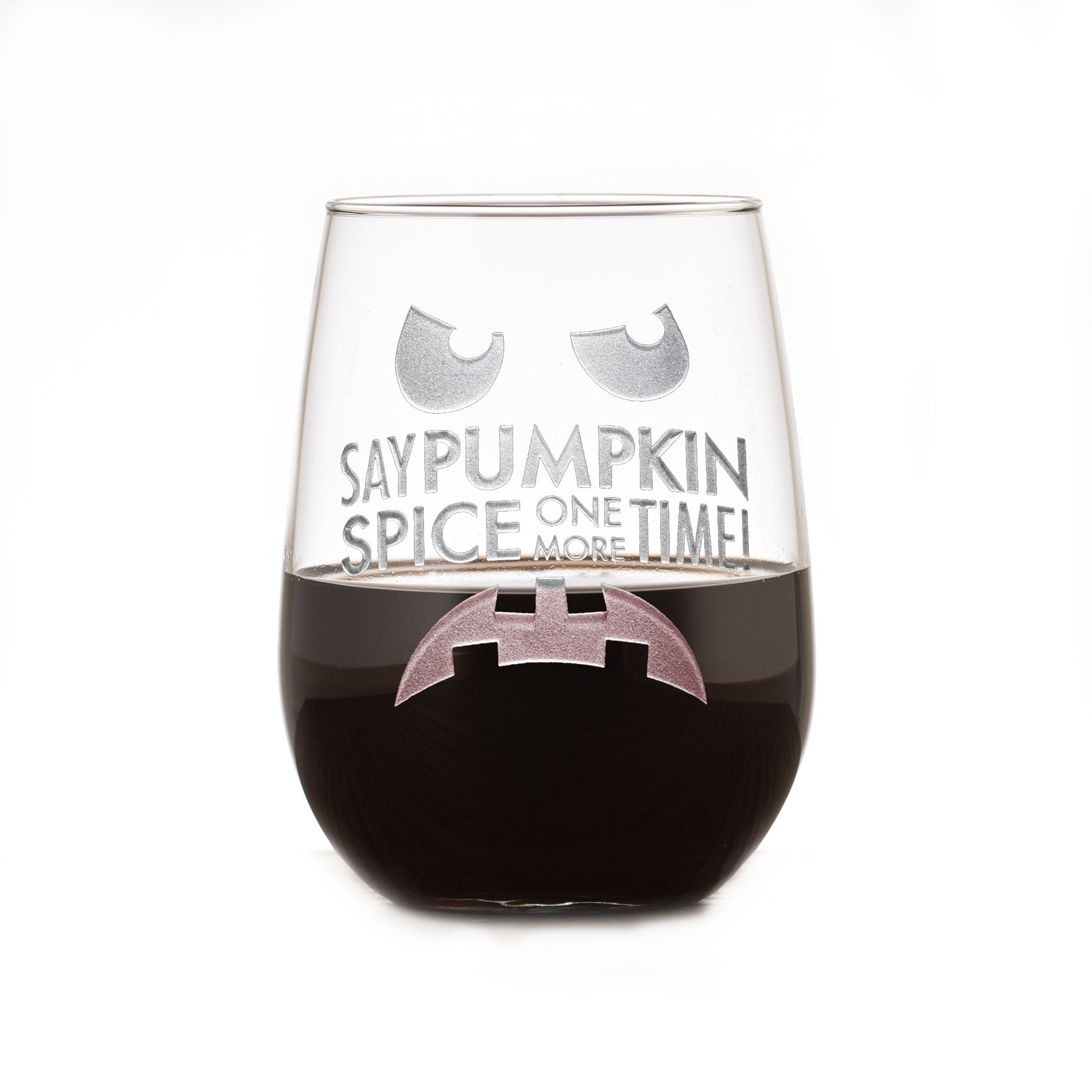 Pumpkin Spice Hater Gift Stemless Wine Glass