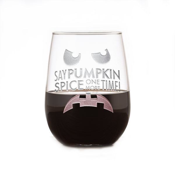 Pumpkin Spice Hater Gift, Stemless Wine Glass