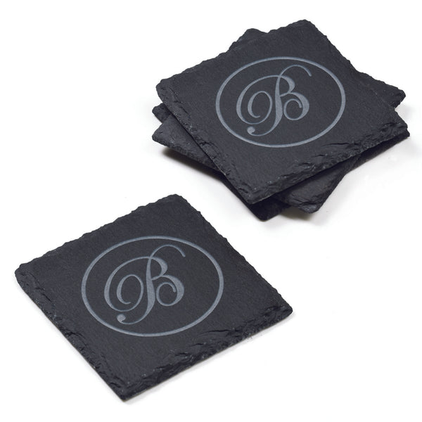 Monogram Slate Coasters, SET OF 4