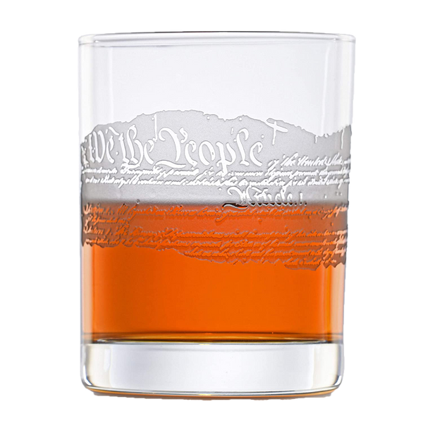 Deep Carved We The People Standard Rocks Glass