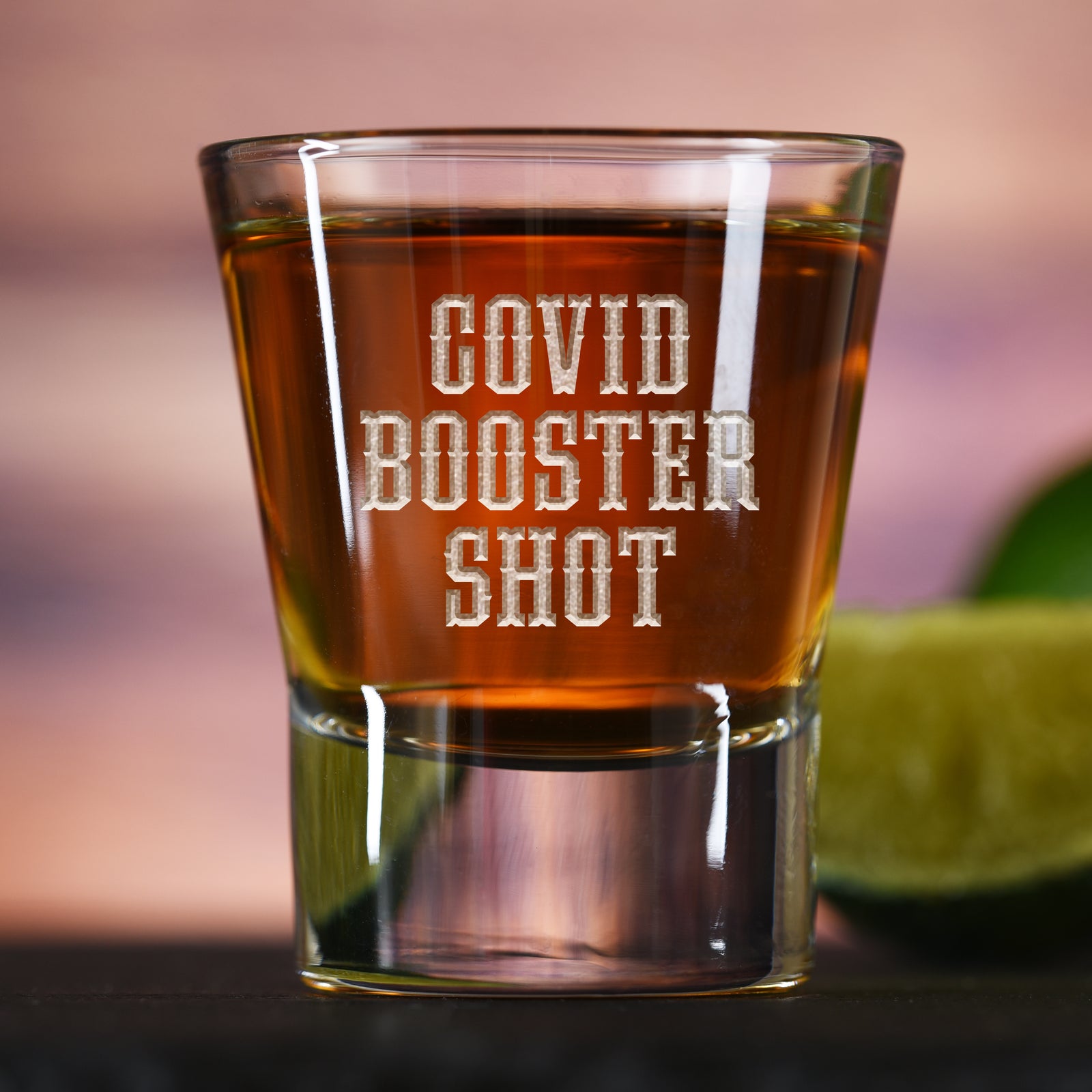 Covid Booster Shot Glass Funny Barware Gifts