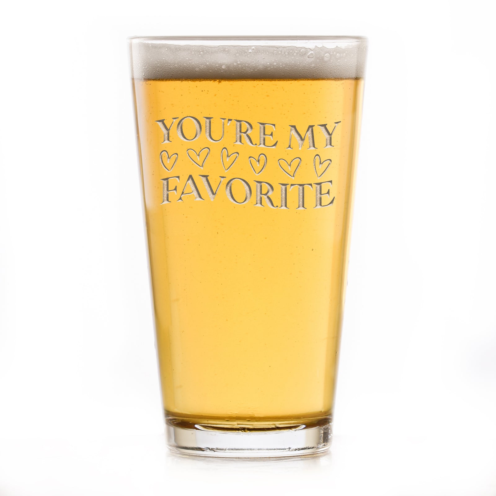 You're My Favorite Engraved Pint Beer Glass Gift