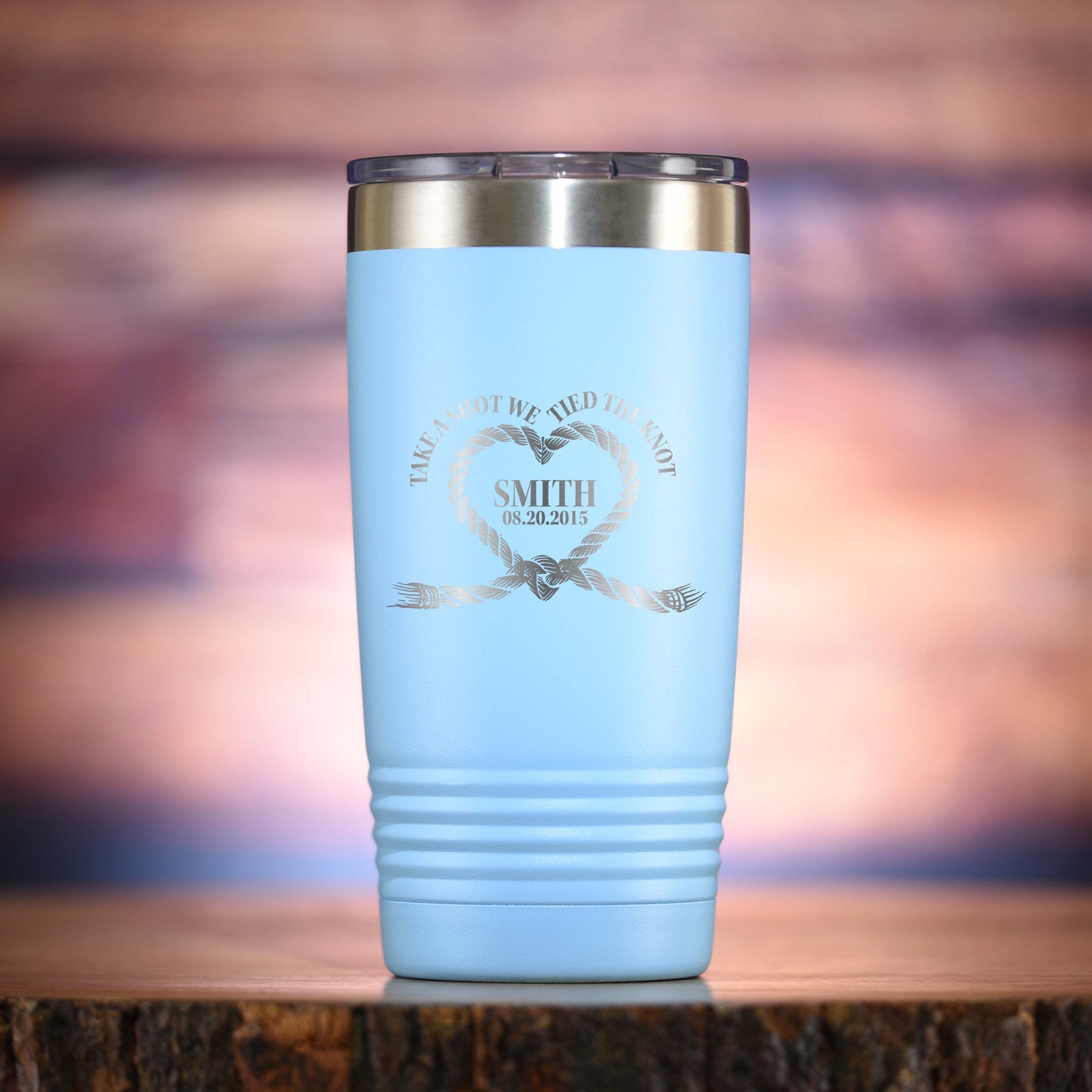 We Tied The Knot Wedding Favor, Travel Tumbler