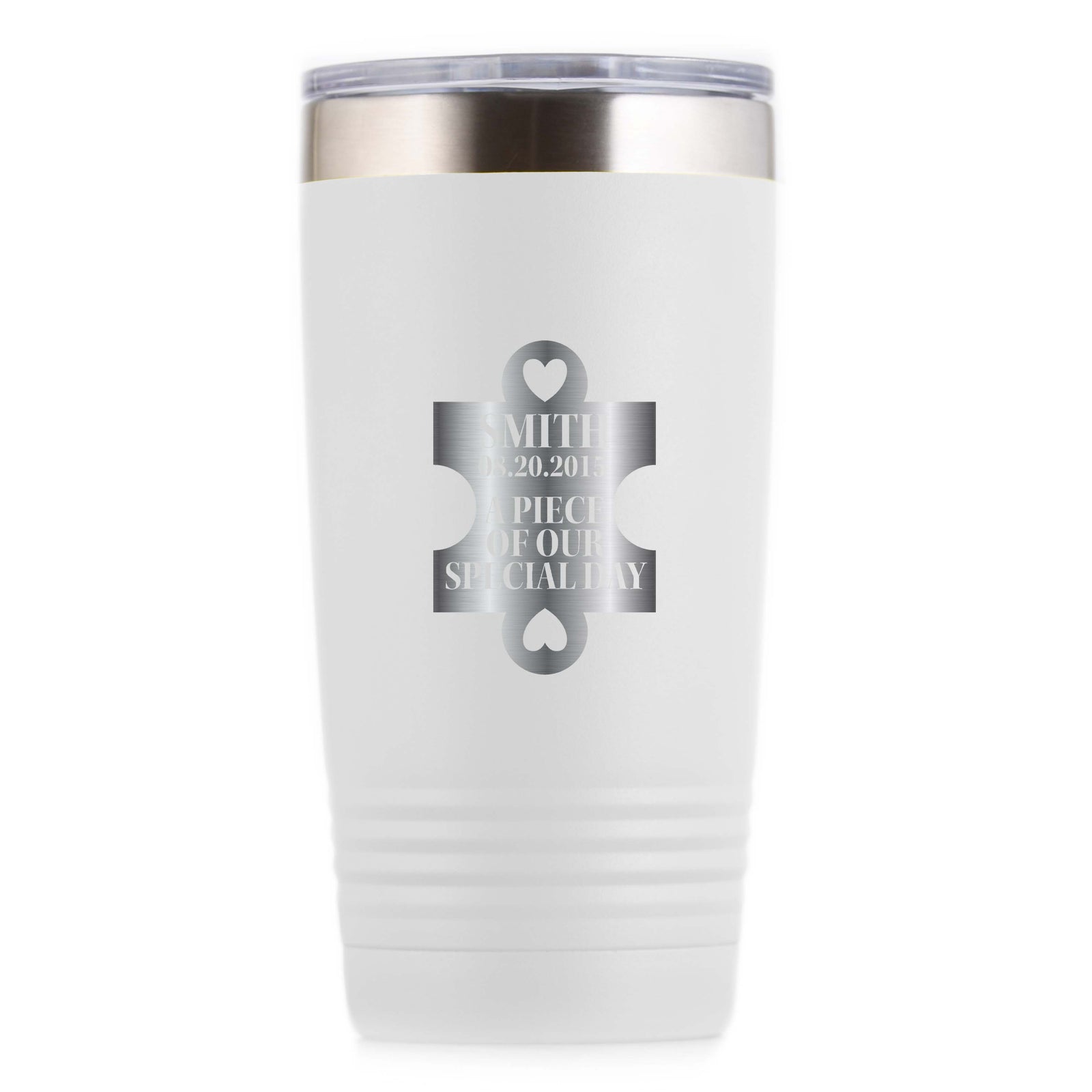 Wedding Day Puzzle Piece Travel Tumbler Favor