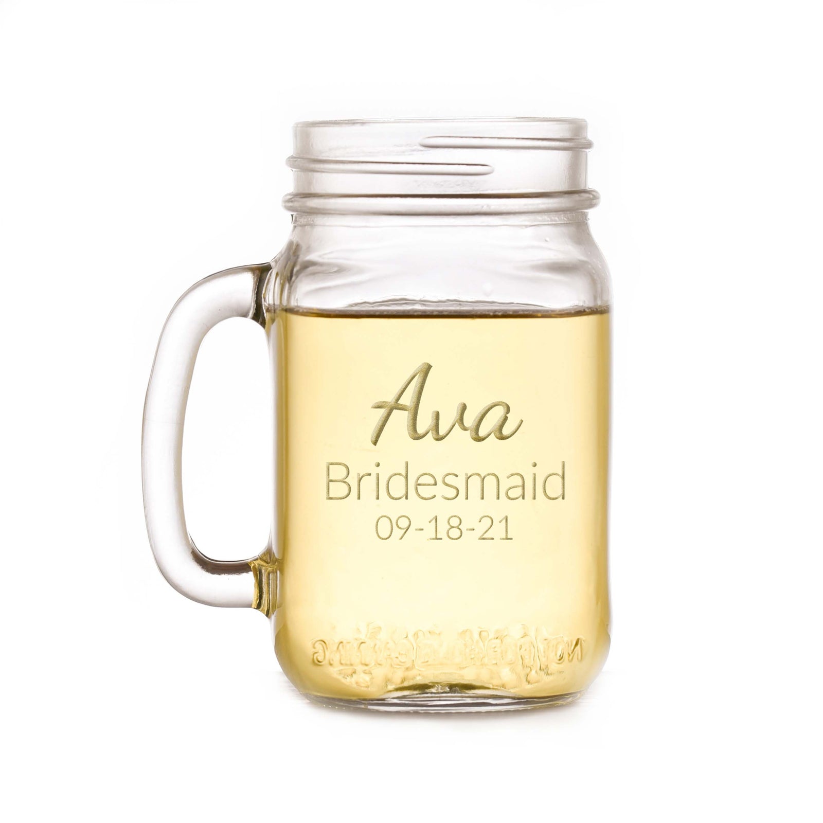 Bridesmaid Personalized Wedding Party Mason Jar