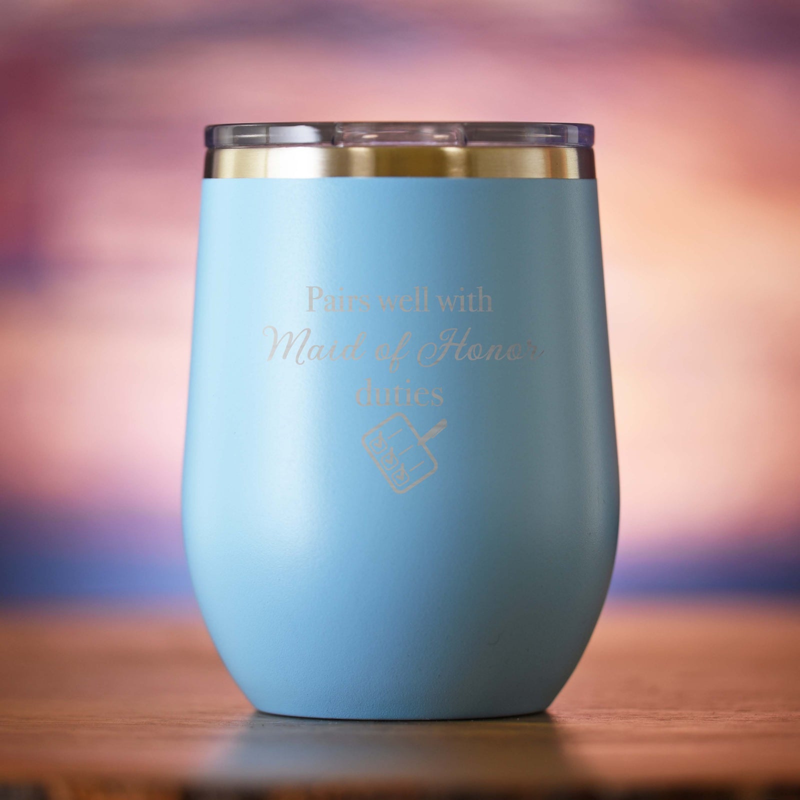 "Pairs Well With Maid of Honor Duties" Wine Tumbler Gift